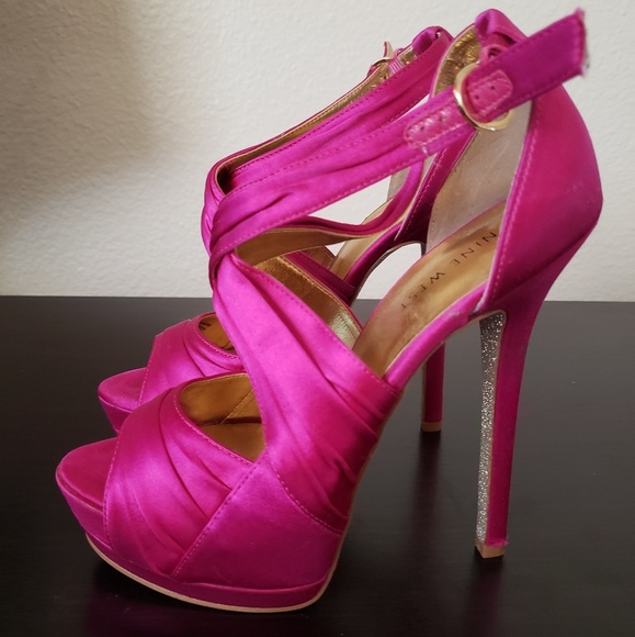 Nine West Shoes - Pink Nine West Platform Satin Glitter soles Sz 7